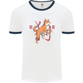 Chinese Zodiac Shengxiao Year of the Dog Mens White Ringer T-Shirt White/Navy Blue