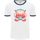 Golf See You at Hole Funny 19th Hole Beer Mens White Ringer T-Shirt White/Navy Blue