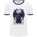 Cthulhu Follow Your God Kraken Mythology Mens Ringer T-Shirt White/Navy Blue
