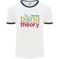 The Big Bong Theory Funny Weed Cannabis Mens White Ringer T-Shirt White/Navy Blue