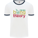 The Big Bong Theory Funny Weed Cannabis Mens White Ringer T-Shirt White/Navy Blue