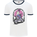 Some Girls Chase Funny Biker Motorcycle Mens White Ringer T-Shirt White/Navy Blue