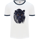 A Black Panther Mens White Ringer T-Shirt White/Navy Blue