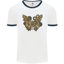Steampunk Butterfly Butterflies Mens Ringer T-Shirt White/Navy Blue