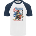 Magical Ramen Noodles Witch Halloween Mens S/S Baseball T-Shirt White/Navy Blue