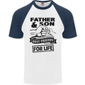 Father & Son Best Friends for Life Mens S/S Baseball T-Shirt White/Navy Blue