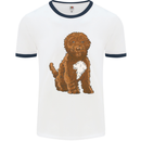 Cockapoo Dog Mens Ringer T-Shirt White/Navy Blue