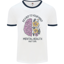 Be Kind to Your Mind Mental Health Mens Ringer T-Shirt White/Navy Blue