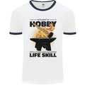 Blacksmith Life Post Apocalyptic Skill Mens Ringer T-Shirt White/Navy Blue