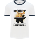 Blacksmith Life Post Apocalyptic Skill Mens Ringer T-Shirt White/Navy Blue