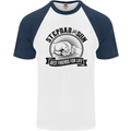 Stepdad & Son Best Friends Father's Day Mens S/S Baseball T-Shirt White/Navy Blue