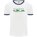 Animals Are Friends Not Food Vegan Mens White Ringer T-Shirt White/Navy Blue