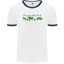 Animals Are Friends Not Food Vegan Mens White Ringer T-Shirt White/Navy Blue