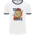 A Tough Cookie MMA Mixed Martial Arts Funny Mens White Ringer T-Shirt White/Navy Blue