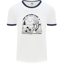 Funny Climate Change Keep the Planet Clean Mens Ringer T-Shirt White/Navy Blue