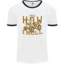 Quad Bike How I Roll Mens Ringer T-Shirt White/Navy Blue