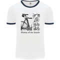 History of the Bicycle Cyclist Cycling Bike Mens White Ringer T-Shirt White/Navy Blue