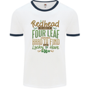St Patricks Day Redhead Ginger Funny Irish Mens White Ringer T-Shirt White/Navy Blue