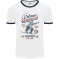 Extreme Snowboarding Snowboard Mens White Ringer T-Shirt White/Navy Blue