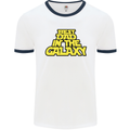 Best Dad in the Galaxy Funny Father's Day Mens White Ringer T-Shirt White/Navy Blue