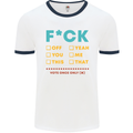 Fook Off Yeah You Me This Funny Offensive Mens White Ringer T-Shirt White/Navy Blue