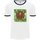 St Patricks Day Ginger Beard Lucky Charm Mens White Ringer T-Shirt White/Navy Blue