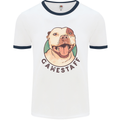 Dog Gamestaff Mens White Ringer T-Shirt White/Navy Blue
