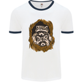 Raccoons in a Tree Mens White Ringer T-Shirt White/Navy Blue