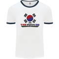 "Taekwondo Fighter Mixed Martial Arts MMA " Mens White Ringer T-Shirt White/Navy Blue