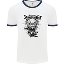 Vampires Transilvania Social Club Halloween Mens White Ringer T-Shirt White/Navy Blue