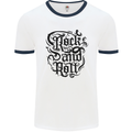 Rock and Roll Music Mens Ringer T-Shirt White/Navy Blue