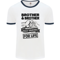 Brother & Brother Friends for Life Funny Mens White Ringer T-Shirt White/Navy Blue