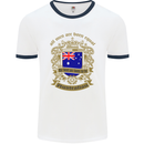 All Men Are Born Equal Australian Australia Mens White Ringer T-Shirt White/Navy Blue