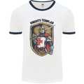 Knights Templar St Georges Day England Mens White Ringer T-Shirt White/Navy Blue