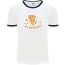 My Pizza Universe Funny Food Diet Mens White Ringer T-Shirt White/Navy Blue