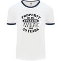 20th Wedding Anniversary 20 Year Funny Wife Mens Ringer T-Shirt White/Navy Blue