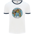 It's Never Too Late Climate Change Mens Ringer T-Shirt White/Navy Blue