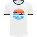 The Rodfather Funny Fishing Rod Father Mens White Ringer T-Shirt White/Navy Blue