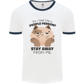 Do I Look Like a People Person Funny Cat Mens White Ringer T-Shirt White/Navy Blue