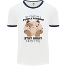 Do I Look Like a People Person Funny Cat Mens White Ringer T-Shirt White/Navy Blue