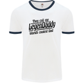 Legendaddy Funny Father's Day Daddy Mens White Ringer T-Shirt White/Navy Blue