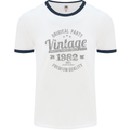 Vintage Year 41st Birthday 1982 Mens Ringer T-Shirt White/Navy Blue