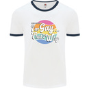 LGBT Im Gay Thats Why Pride Awareness Mens White Ringer T-Shirt White/Navy Blue