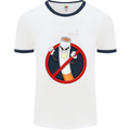 No Smoking Give Up Anti Smoker Mens White Ringer T-Shirt White/Navy Blue