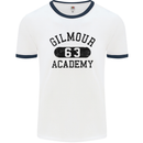Dave Gilmour Academy 63 Mens White Ringer T-Shirt White/Navy Blue