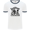 2Tone Enjoy Yourself 2 Tone SKA Music Mens White Ringer T-Shirt White/Navy Blue