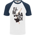 Boomerang Funny Mens S/S Baseball T-Shirt White/Navy Blue