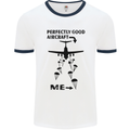 Perfectly Good Aircraft Skydiving Funny Mens White Ringer T-Shirt White/Navy Blue