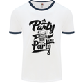 A Party Without Beer Alcohol Funny Beer Gin Mens White Ringer T-Shirt White/Navy Blue