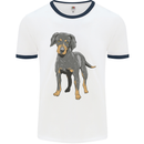 A Coonhound Dog Mens Ringer T-Shirt White/Navy Blue